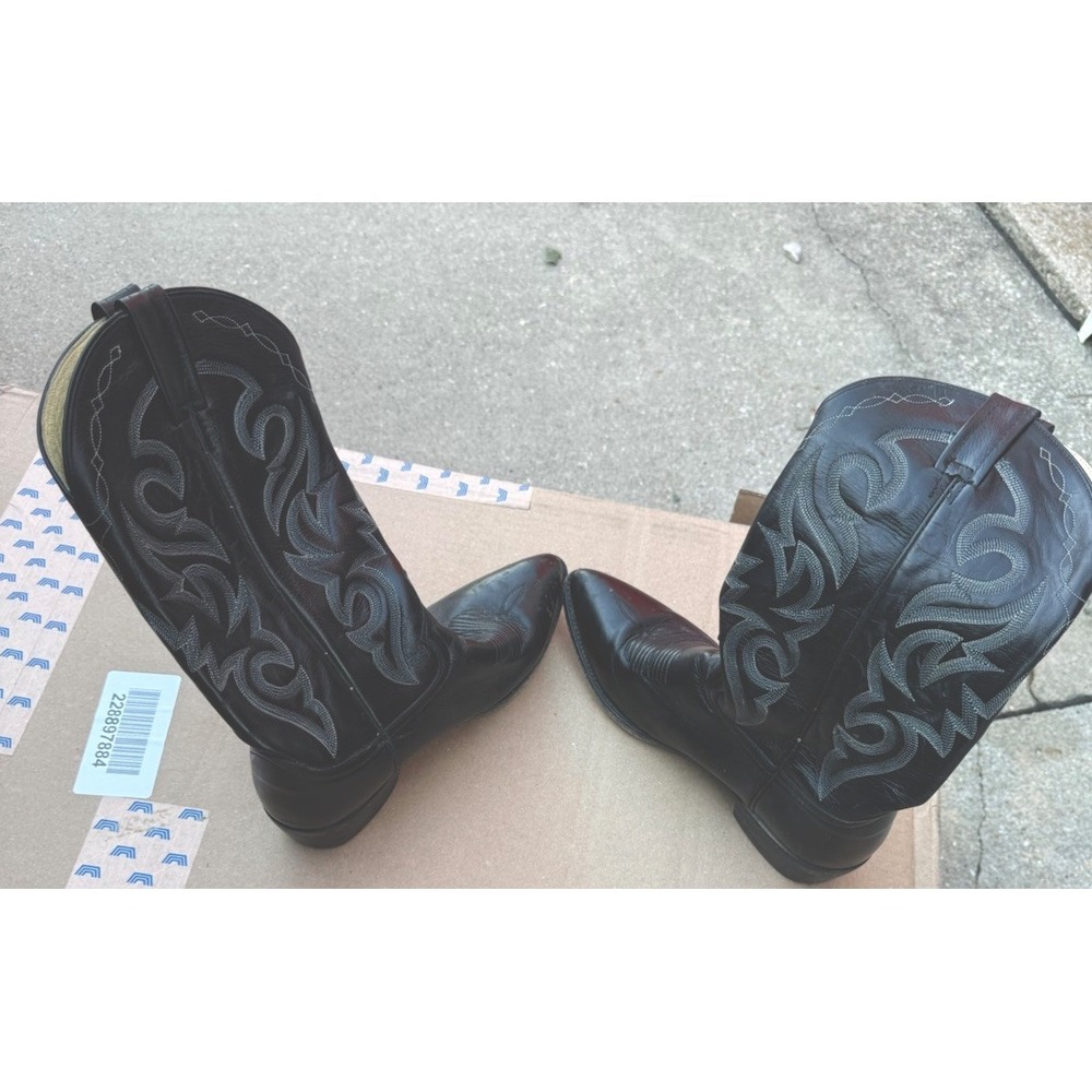 Dan Post Men's Black Leather Western Cowboy Boots – Size 10 D